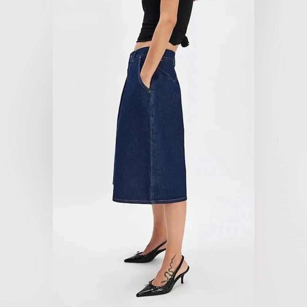 We The Free Curvy Antonia Crop Culotte Jeans/Shorts, Deep Blue, Wmns Sz 26, NWT - Picture 4 of 15